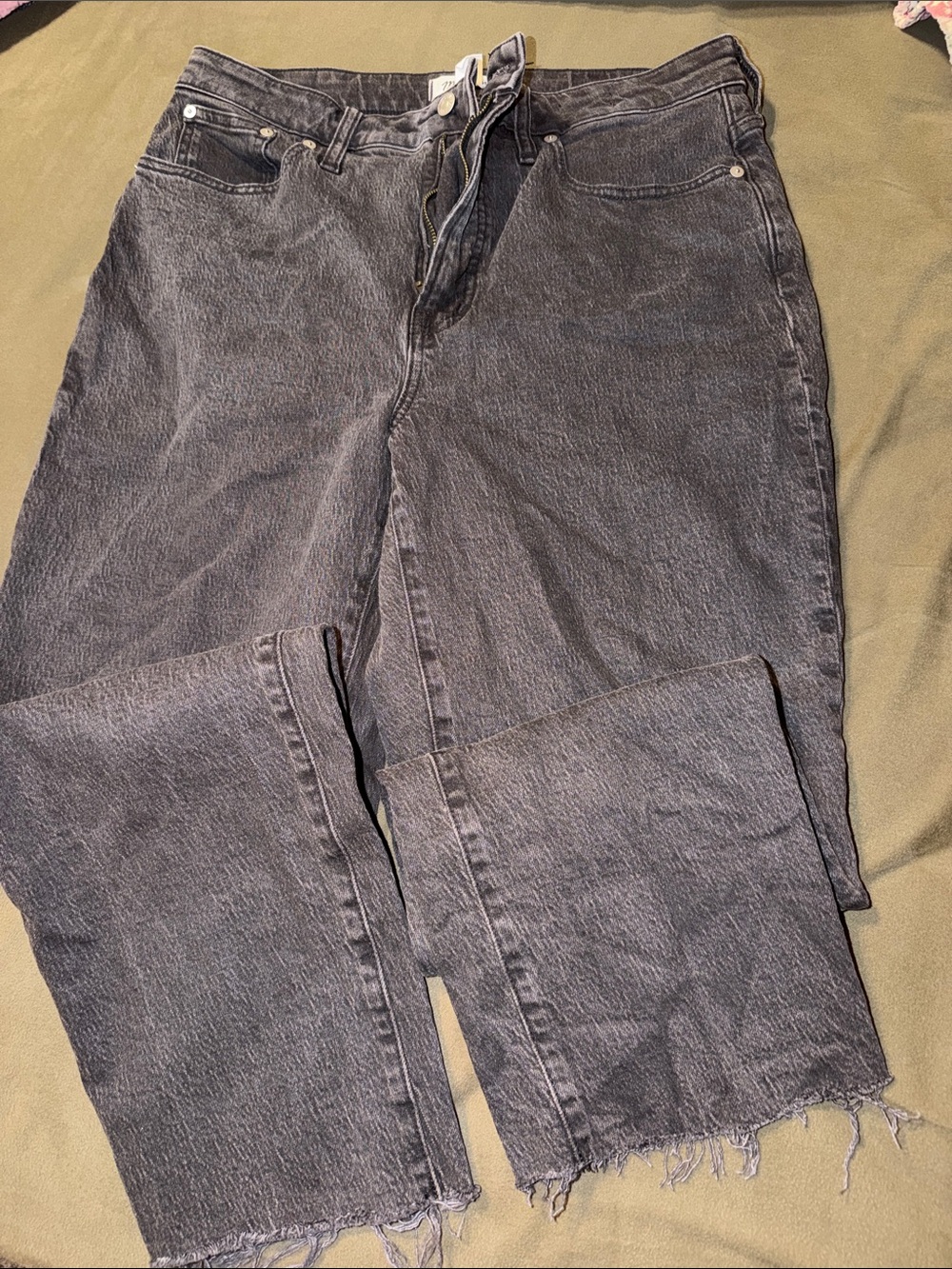 Women’s Washed Black Straight-Leg Jeans